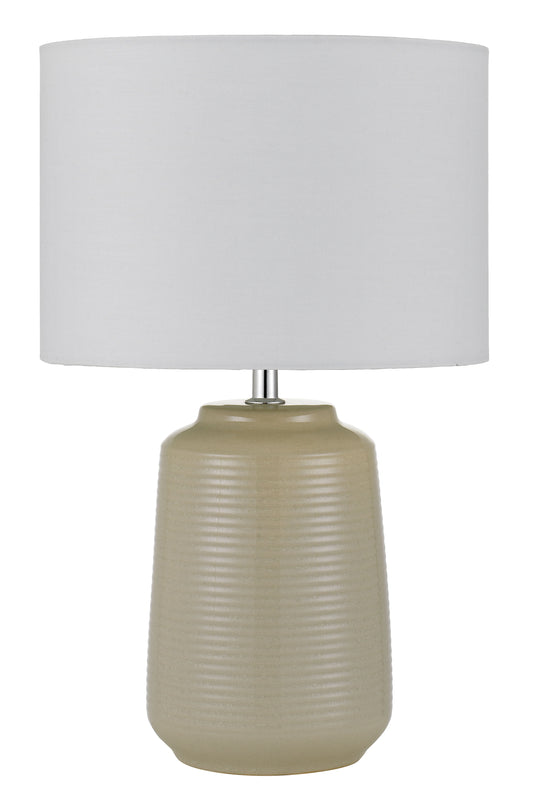 TFS CERAMIC TABLE LAMP 25wE27max H:425 D:260 CREAM/WHITE
