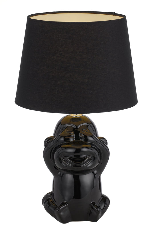 TFS CERAMIC TABLE LAMP 25wE27max H:380 D:215 BLACK/BLACK