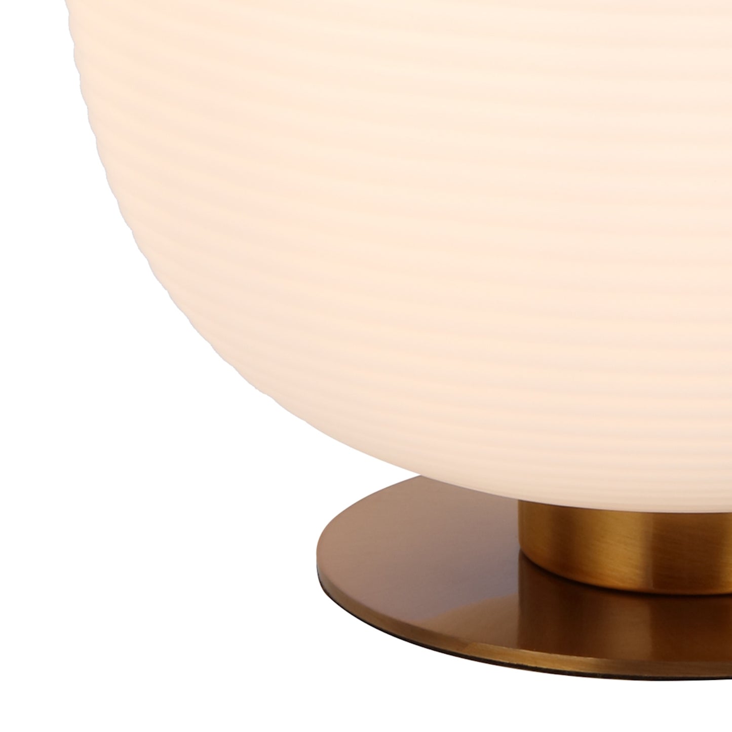 Leon TFS TABLE LAMP 25wE27max D:250 H:260 inline Switch ANT GOLD BASE / OPAL MAT GLASS