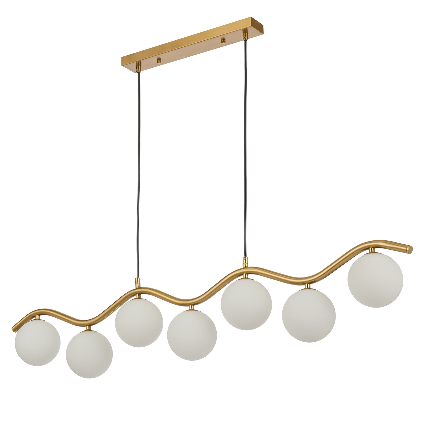 Lumowood TFS 7LT PENDANT 7x6wG9max KIT L1150 W120 H200 CAB2m ANT GOLD/ OPAL MATT