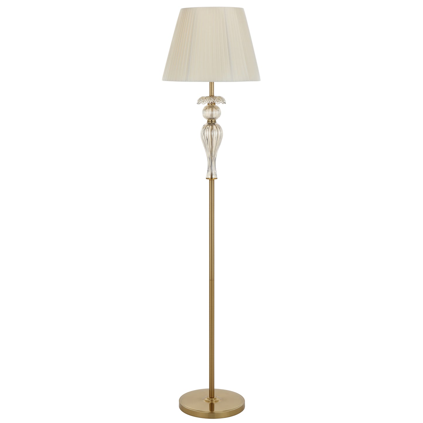TFS FLOOR LAMP 25wE27max D400 H1650 foot swt ANT GOLD/ CHAMPAGNE/ CREAM