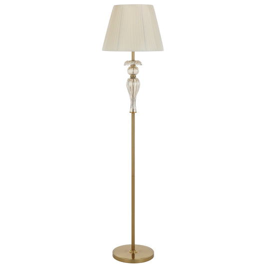 TFS FLOOR LAMP 25wE27max D400 H1650 foot swt ANT GOLD/ CHAMPAGNE/ CREAM