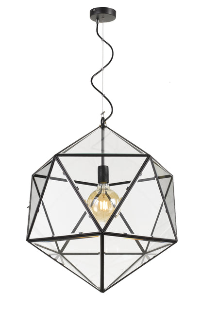 TFS 50 PENDANT 25wE27max D:500 H:620 BLACK / CLEAR