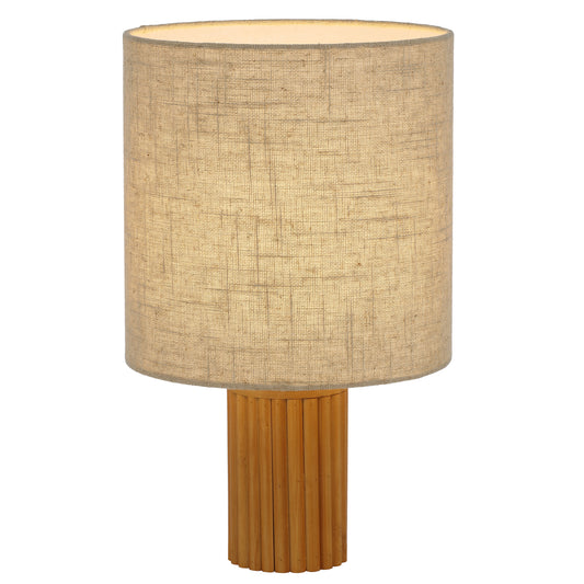 Altoton TFS TABLE LAMP 25wE27max D:240 H:390 INLINE SWTCH PINE TIMBER/CREAM LINEN