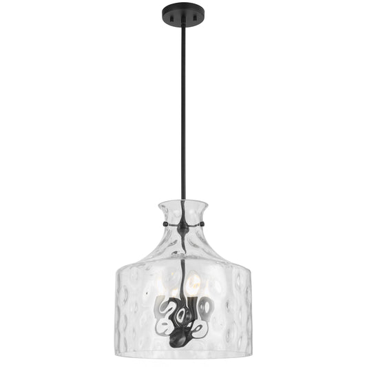 Solline TFS 4LT PENDANT 4x25wE14max D:380 H:420 ROD 1.5m BLACK MATT/ CLEAR WATER STREAK