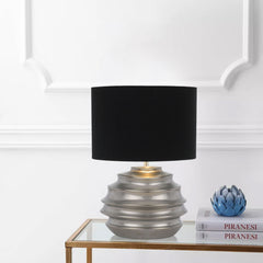 TFS CERAMIC TABLE LAMP 25wE27max D:300 H:425 SILVER / BLACK