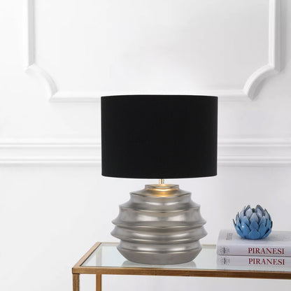 TFS CERAMIC TABLE LAMP 25wE27max D:300 H:425 SILVER / BLACK