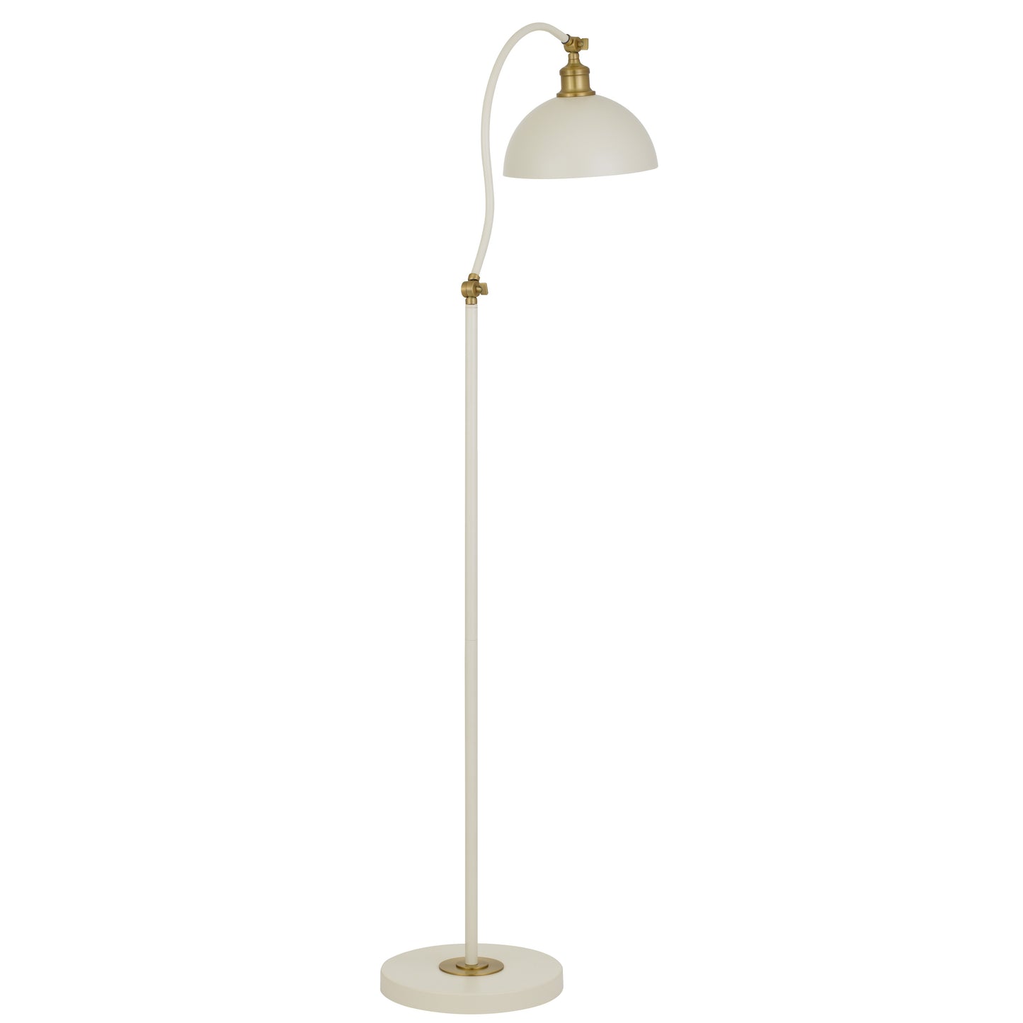 TFS FLOOR LAMP 25wE27max L375 W280 H:1550 SHADE D:250 H:215 BEIGE SATIN/ BRASS