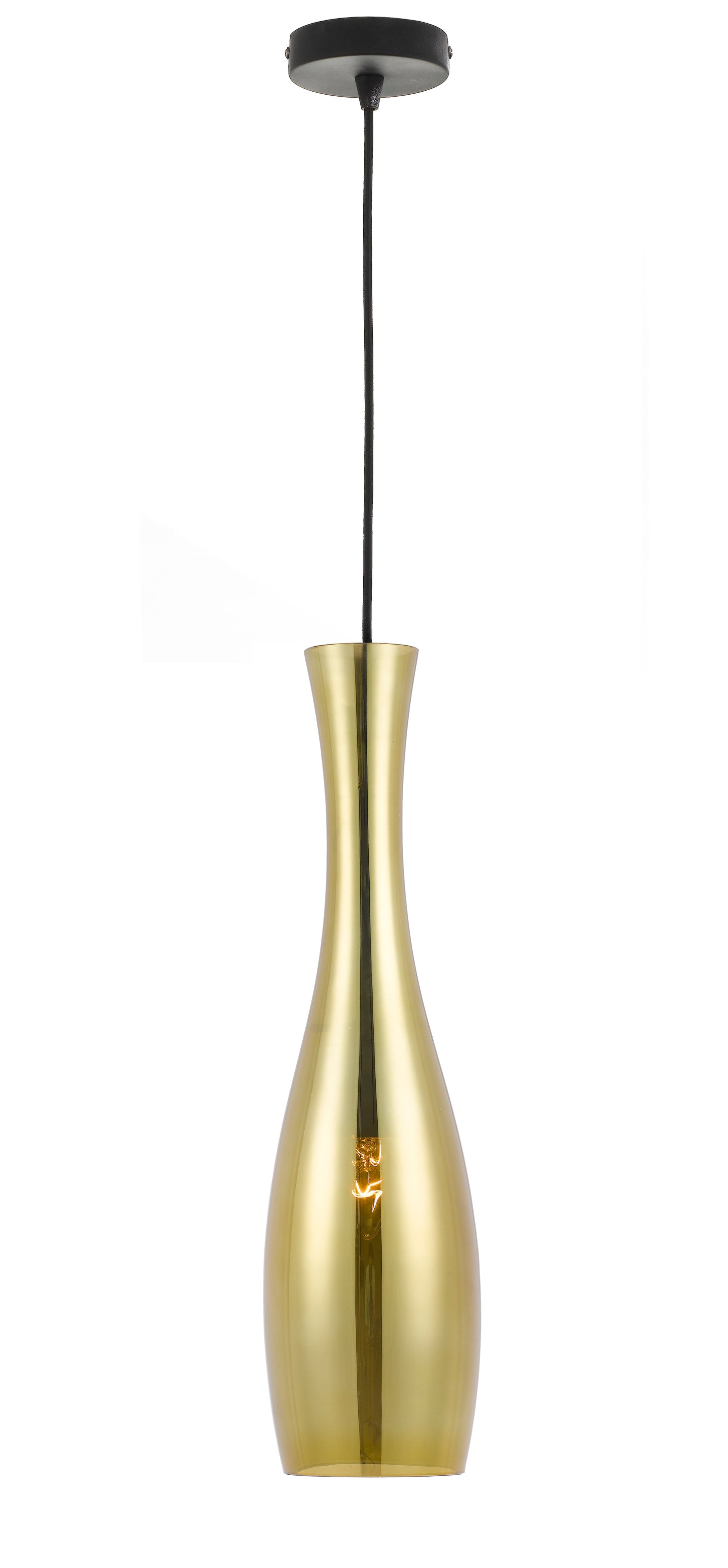 TFS 1 PENDANT 25wE27max D:130 H:500 BLACK/GOLD cab:2.0m