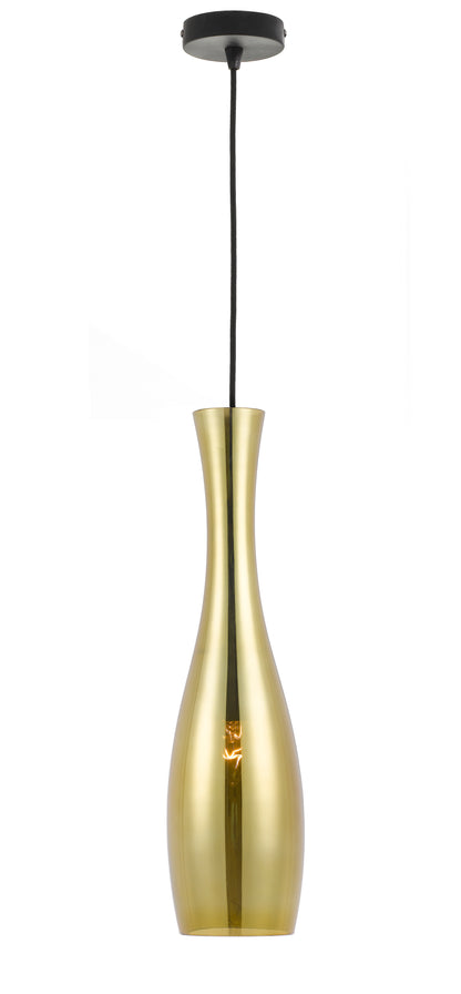 TFS 1 PENDANT 25wE27max D:130 H:500 BLACK/GOLD cab:2.0m