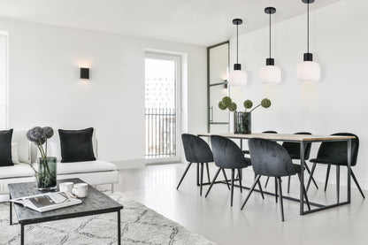 TFS 20 PENDANT 25wE27max D:200 H:180 TEX:2m BLACK MATT/OPAL MATT