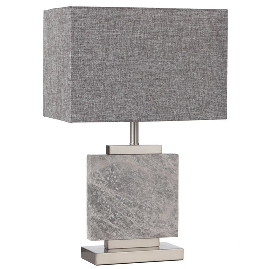 Cluj TFS TABLE LAMP 25wE27max L330 W190 H530 INLINE SWT NICKEL/GREY MARBLE