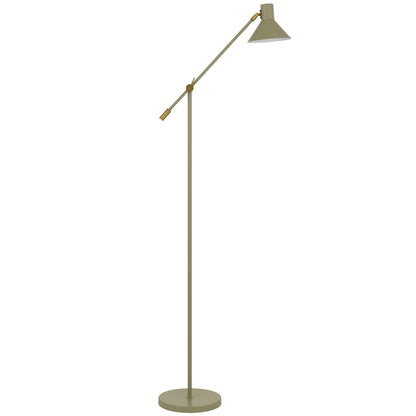 Solara TFS FLOOR LAMP 6wGU10max 631x250 H:1473 SHADE D:180 GREEN SATIN / BRASS