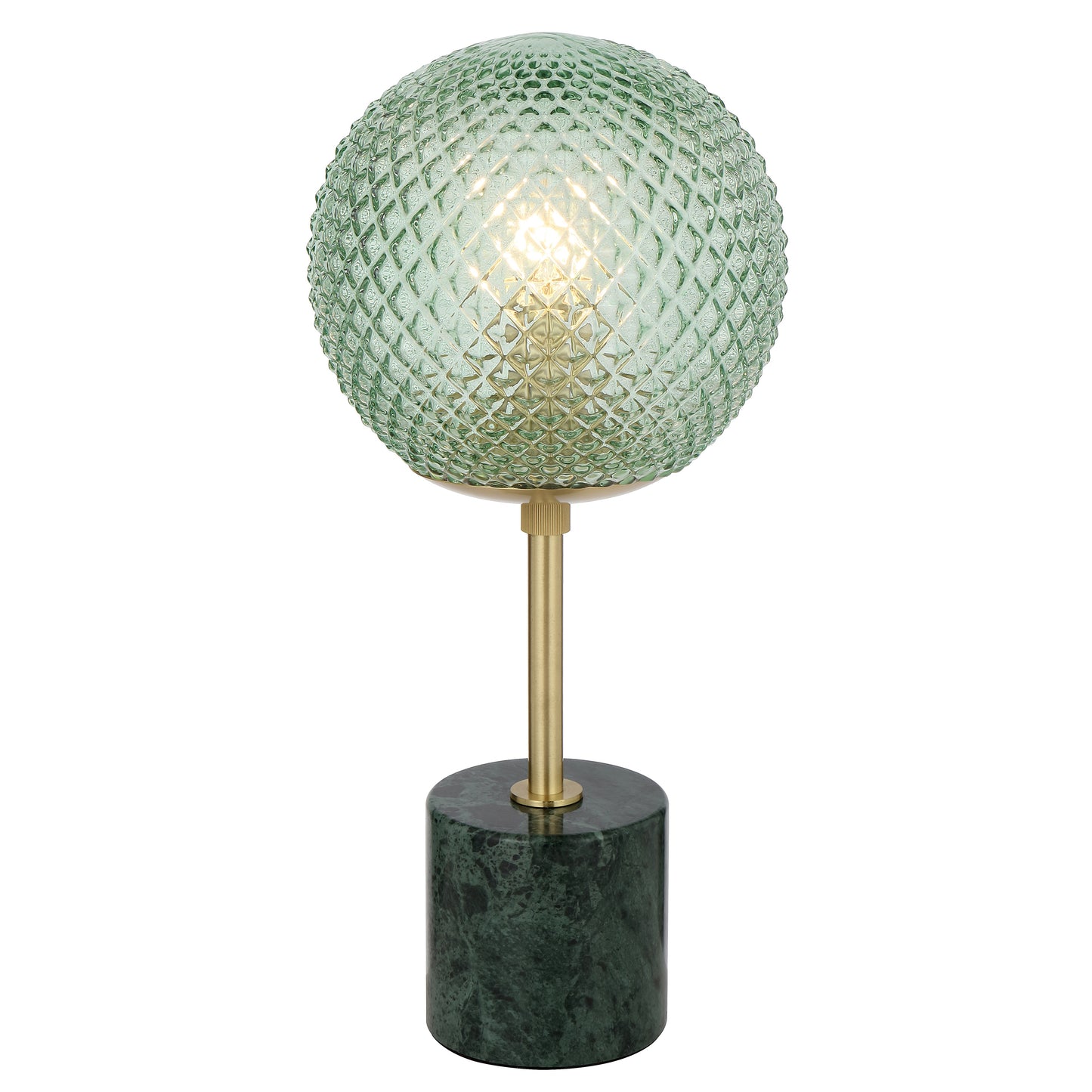 TFS TABLE LAMP 25wE27max D:190 H:415 inline swtch GREEN MARBLE/GREEN GLASS