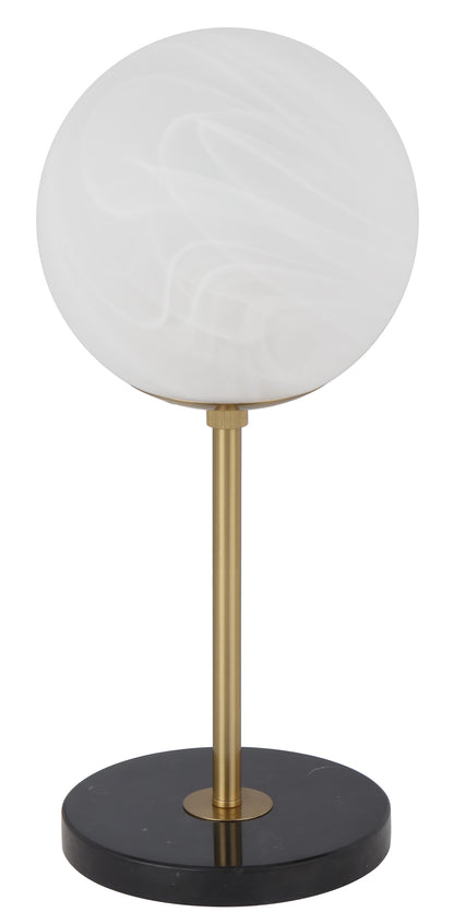 TFS 25 TABLE LAMP 25wE27max D:250 H:600 Inline Switch BLCK MARBLE/ANT GOLD/ALABASTRO