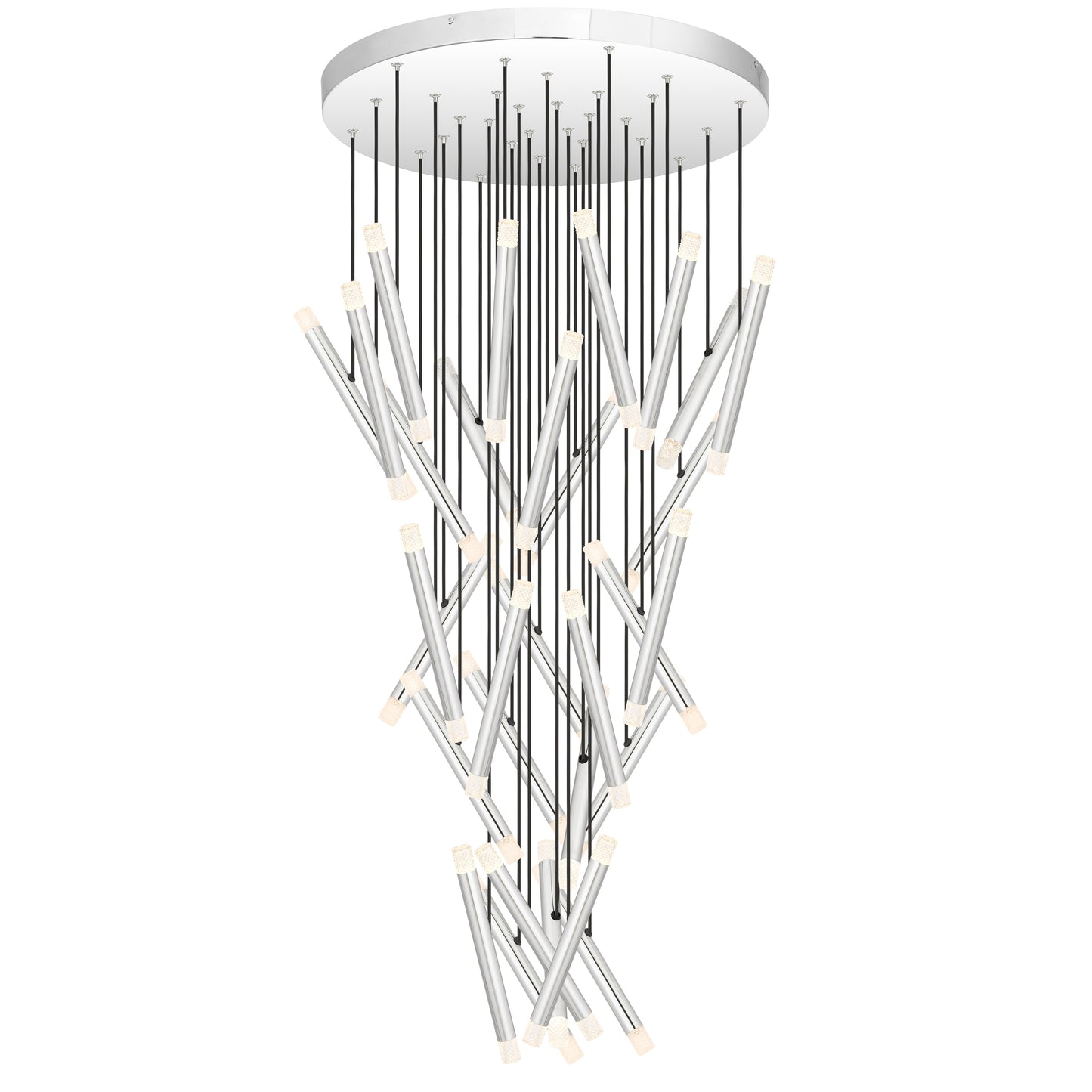 TFS PENDANT 60*1.5wLED canopy D:600 PVC 3M 3000K IP20 NON-DIM CHROME