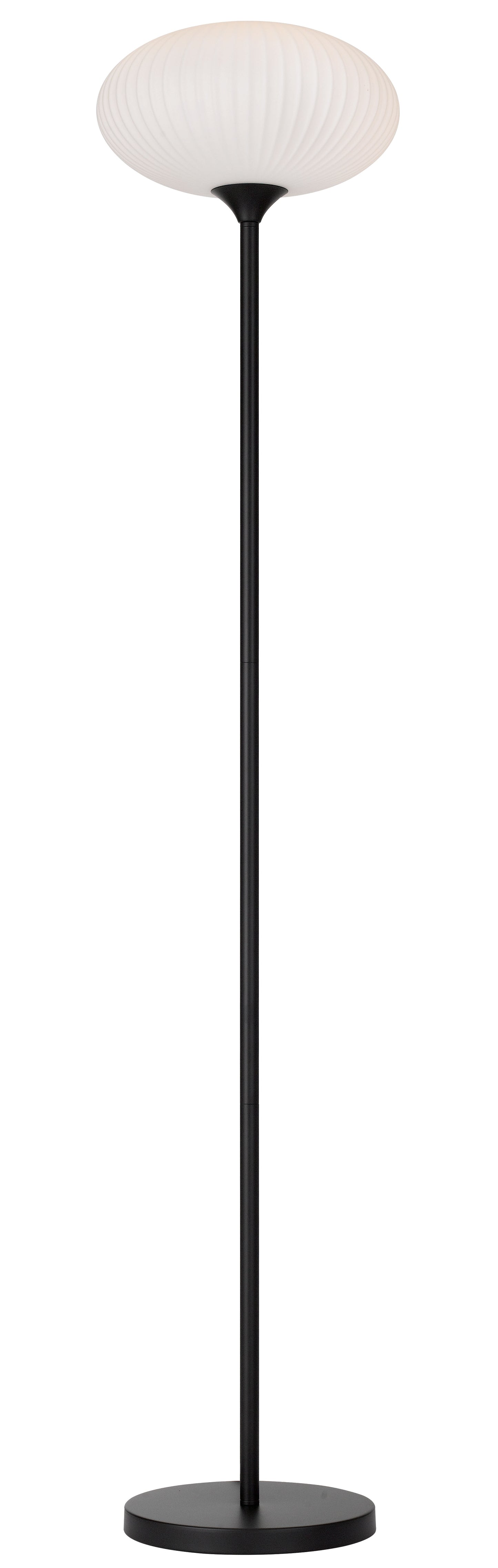 TFS FLOOR LAMP 25wE27max D:300 H:1600 Foot Switch BLACK MATT/OPAL MATT