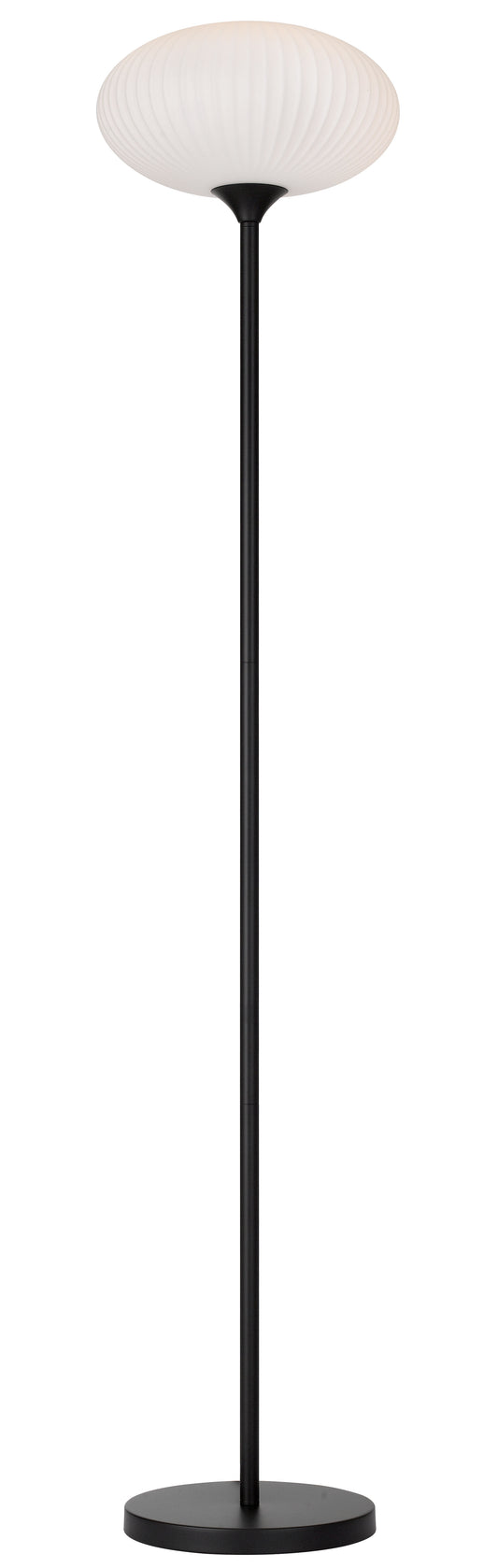 TFS FLOOR LAMP 25wE27max D:300 H:1600 Foot Switch BLACK MATT/OPAL MATT