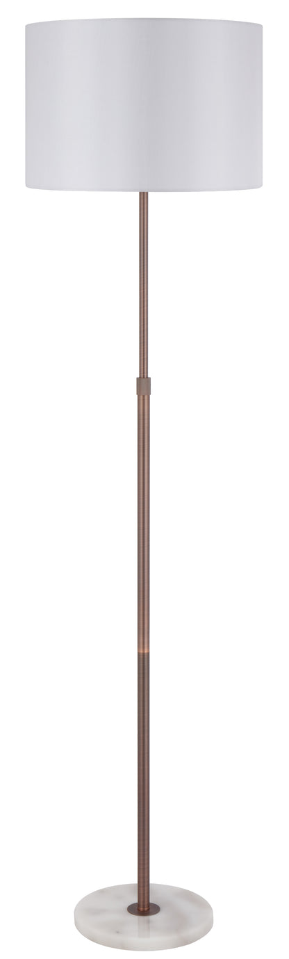 TFS FLOOR LAMP 25wE27max H:1600max D:400 foot switch WHITE MARBLE / BRONZE / IVORY