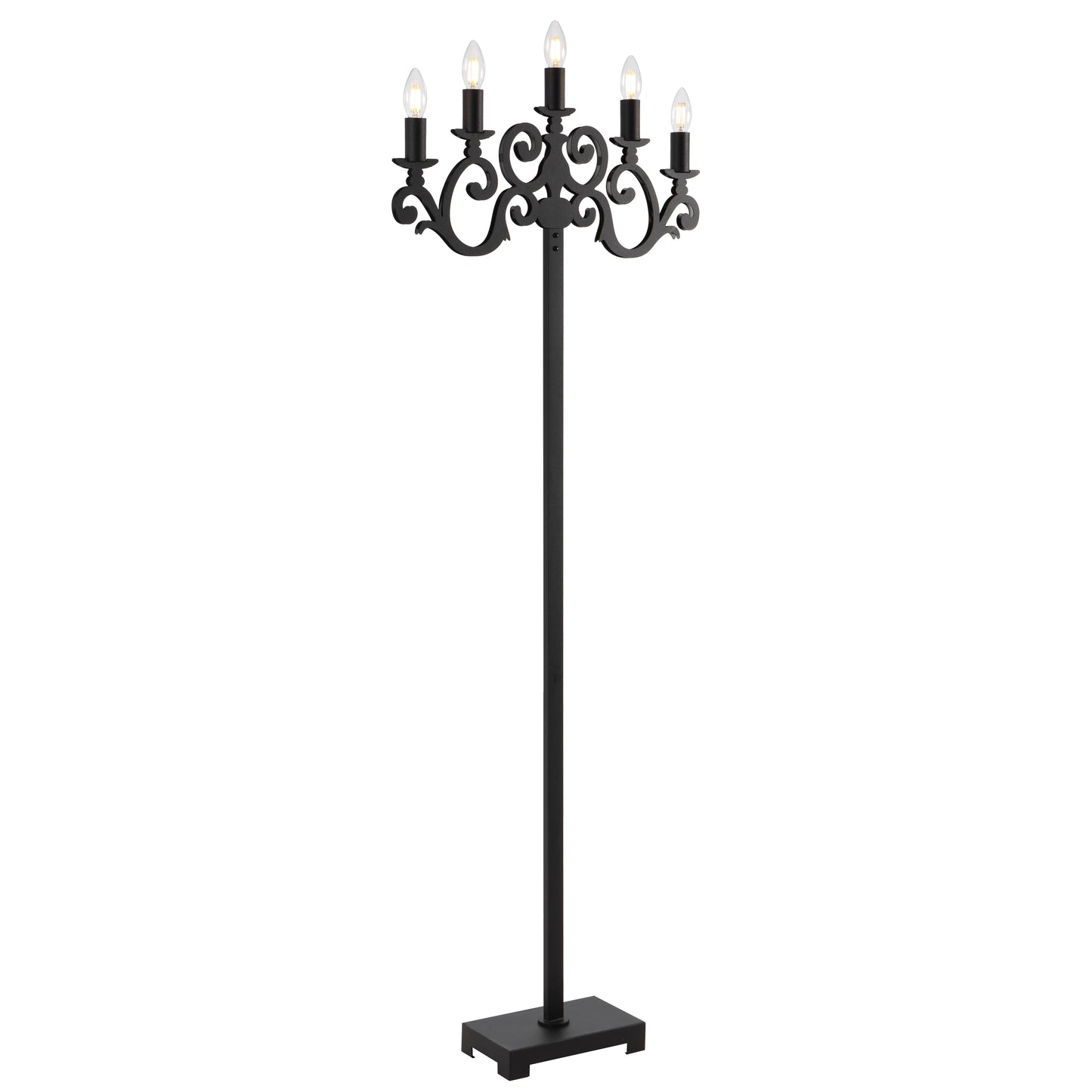 TFS FLOOR LAMP 5x25wE14max L570 W150 H200 FOOT SWTCH BLACK TEXTURED