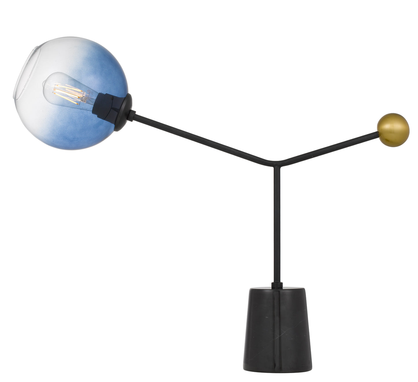 TFS TABLE LAMP 25wE27max D:680 H:600 Inline Switch BLACK / ANTIQUE GOLD / BLUE