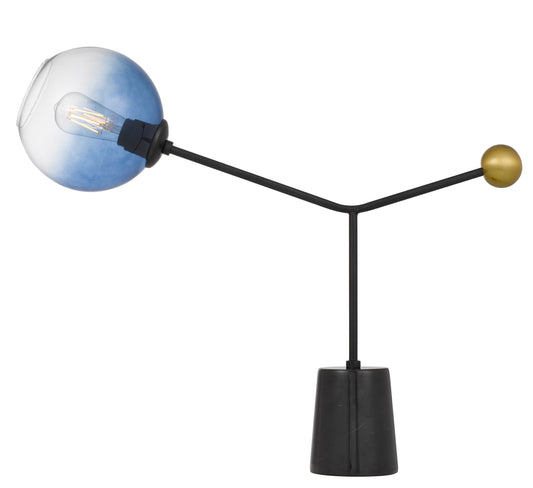 TFS TABLE LAMP 25wE27max D:680 H:600 Inline Switch BLACK / ANTIQUE GOLD / BLUE