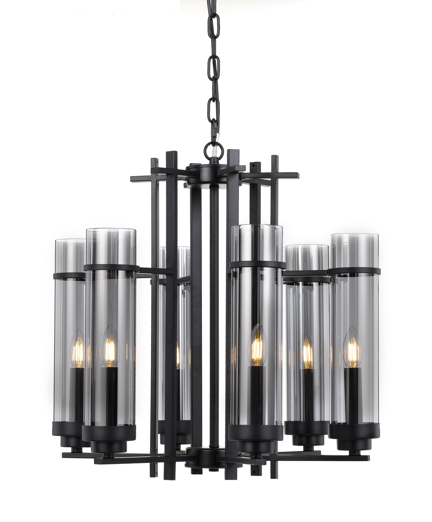 TFS 6LT PENDANT 6x25wE14 D:650 H:500 ANT BLACK/SMOKE CHAIN: 2M