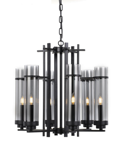 TFS 6LT PENDANT 6x25wE14 D:650 H:500 ANT BLACK/SMOKE CHAIN: 2M