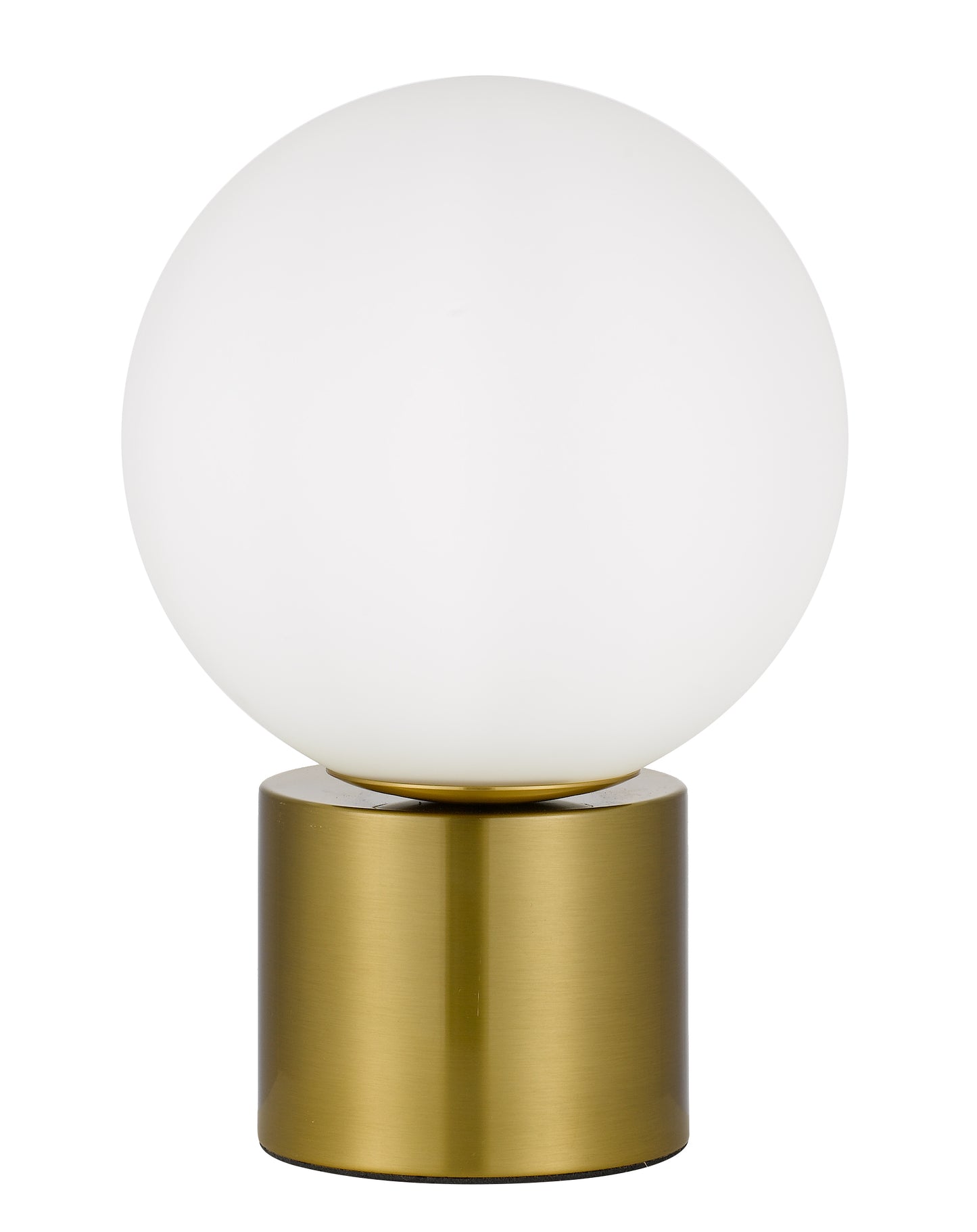 TFS TABLE LAMP 25wE27max D:200 H:300 Inline Switch ANTIQUE GOLD BASE/OPAL GLASS