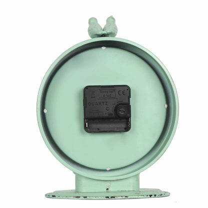 Metal Antique Green Table Clock
