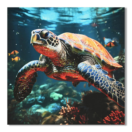 Glossy Acrylic Turtle Canvas Print