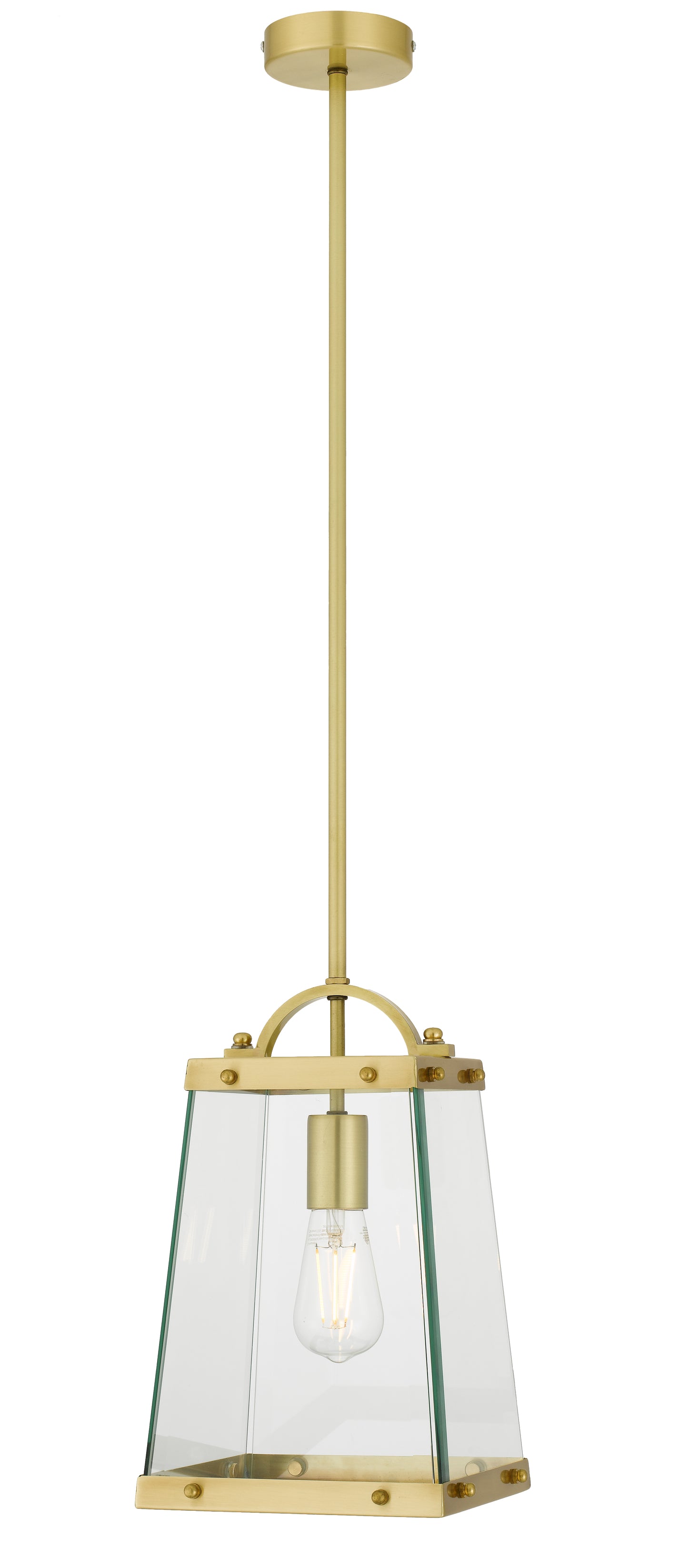 TFS 1 LIGHT SOLID BRASS PENDANT 25wE27max L:200H:330 BRASS / CLEAR