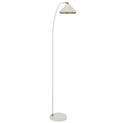 TFS FLOOR LAMP 6wG9max L310 W200 H1380 foot switch WHITE MATT/YELLOW BRASS