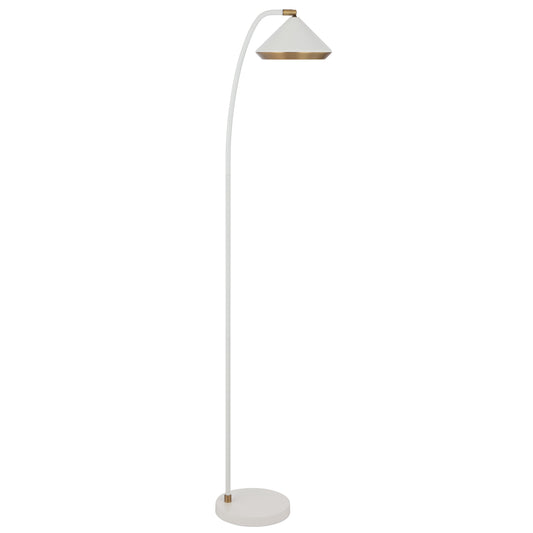 TFS FLOOR LAMP 6wG9max L310 W200 H1380 foot switch WHITE MATT/YELLOW BRASS