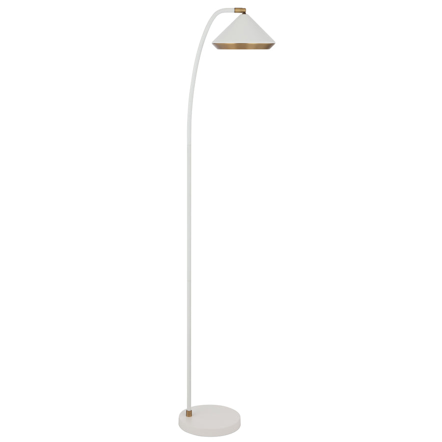 TFS FLOOR LAMP 6wG9max L310 W200 H1380 foot switch WHITE MATT/YELLOW BRASS