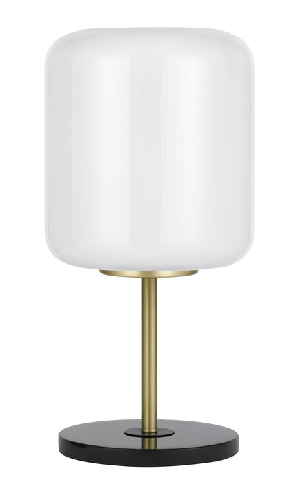 TFS TABLE LAMP 25wE27max H:420 D:210 BRASS MATT/BLACK MARBLE/OPAL