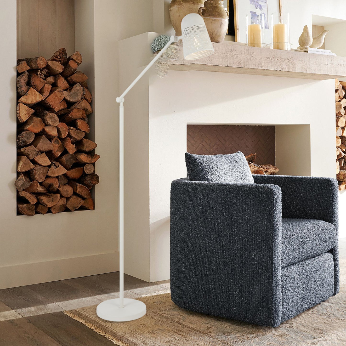 TFS FLOOR LAMP 25wE27max D250 H1500 FOOT SWITCH OFF-WHITE RAL9002