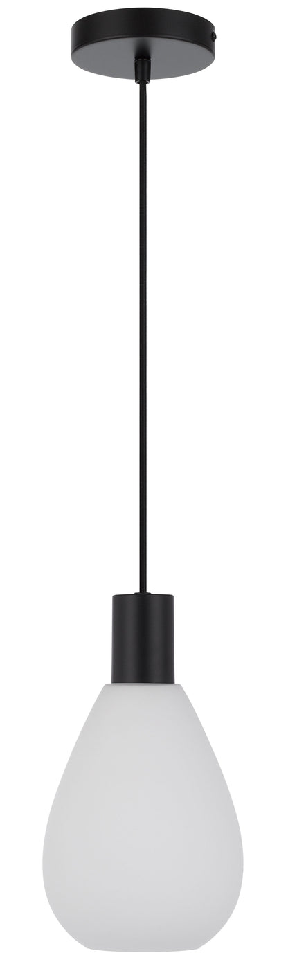 TFS 1 LIGHT PENDANT 25wE27max D:205 H:240 TEX:2m BLACK MATT/OPAL MATT