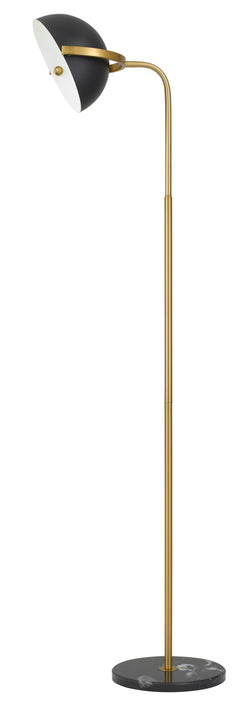 TFS FLOOR LAMP 25wE27max H:1620 L:280 BLACK BASE& SHADE ANTI GOLD TUBE FOOT SWITCH
