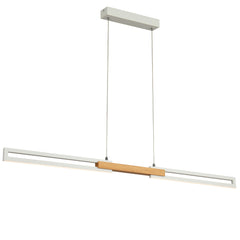 TFS 120CM LED PENDANT 28wLED 1600Lm cab.2M 3CCT WALL SWT WHITE / OAK WOOD