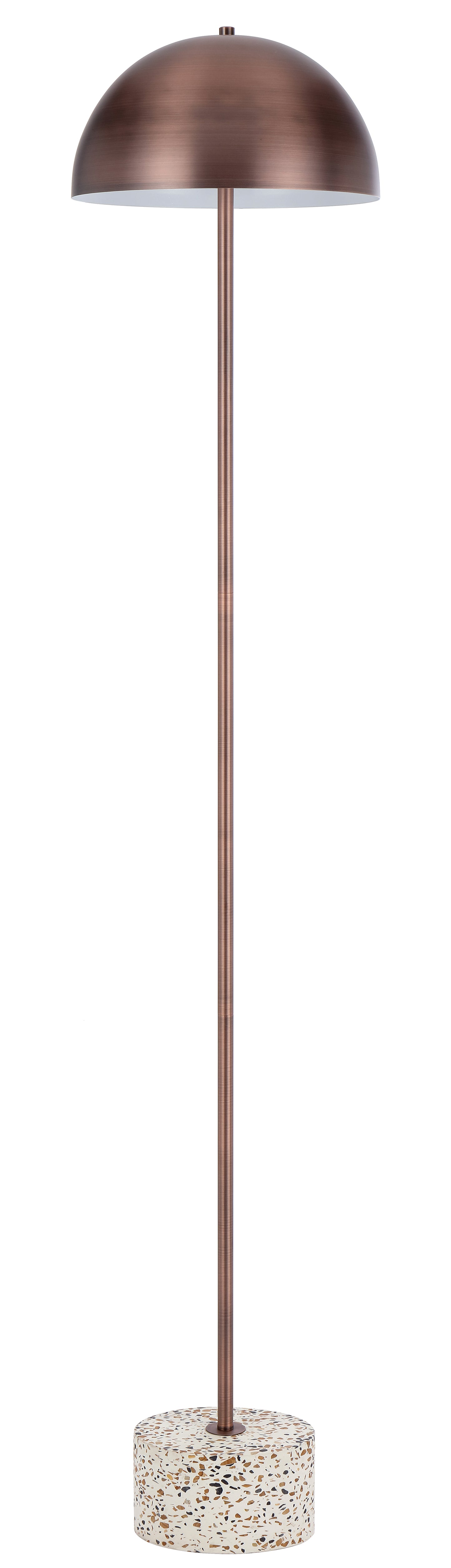 TFS FLOOR LAMP 2x25wE27max D:300 H:1500 cable2.0 foot swt WHITE TERRAZZO/BRONZE
