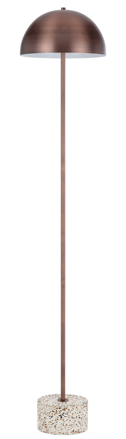 TFS FLOOR LAMP 2x25wE27max D:300 H:1500 cable2.0 foot swt WHITE TERRAZZO/BRONZE