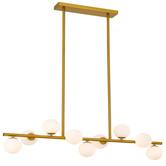 TFS 9 LTS PENDANT 9x6wG9max L1000 D236 ROD:2x600 1x300 ANT GOLD FRAME/OPAL MATT GLASS