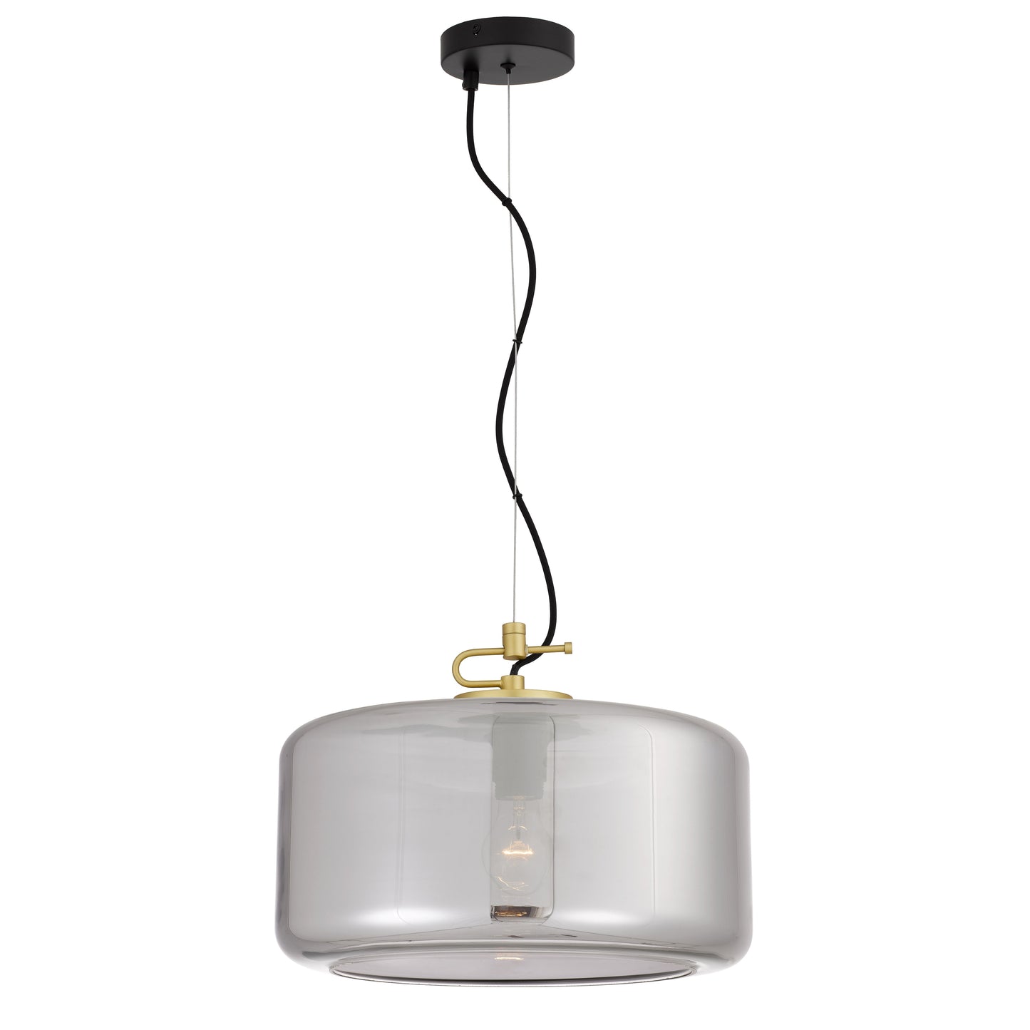 TFS LARGE PENDANT 25wE27max D:400 H:200 cab:2m BRASS MATT/SMOKE