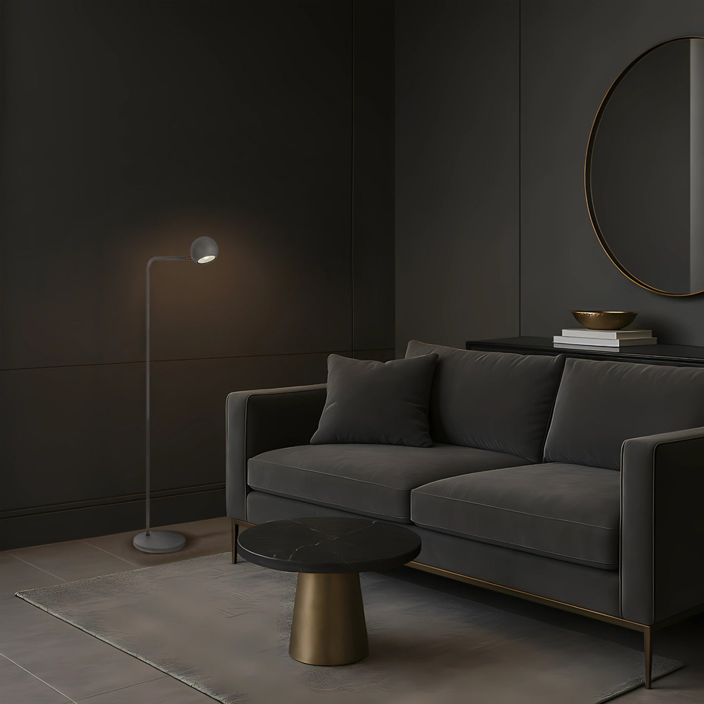 TFS FLOOR LAMP 6wGU10max L420 W220 H1220 HEAD D:100 GREY SAND