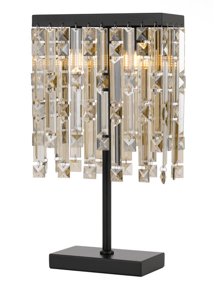 TFS 2 LIGHTS TABLE LAMP 2 x 28wG9max L:250 H:450 BLACK/CHAMPAGNE Inline Switch