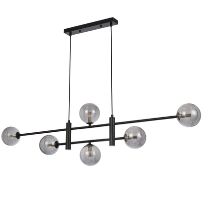 Aosta TFS 6LT PENDANT 6x6wG9max KIT L1300 W120 H355 CAB2m BLACK / SMOKE