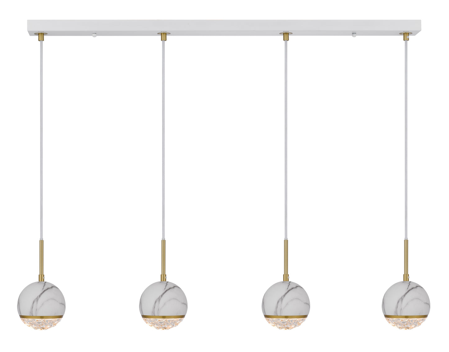 TFS 4 PENDANT 4*6wG9max not incl D110 cab:2m WHITE MARBLE LOOK / CLEAR