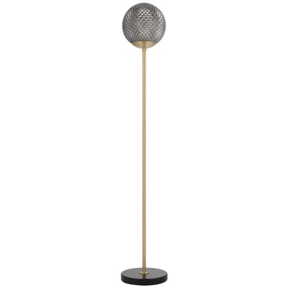 TFS FLOOR LAMP 25wE27max D:250 H:154 foot swtch BLACK MARBLE/SMOKE GLASS