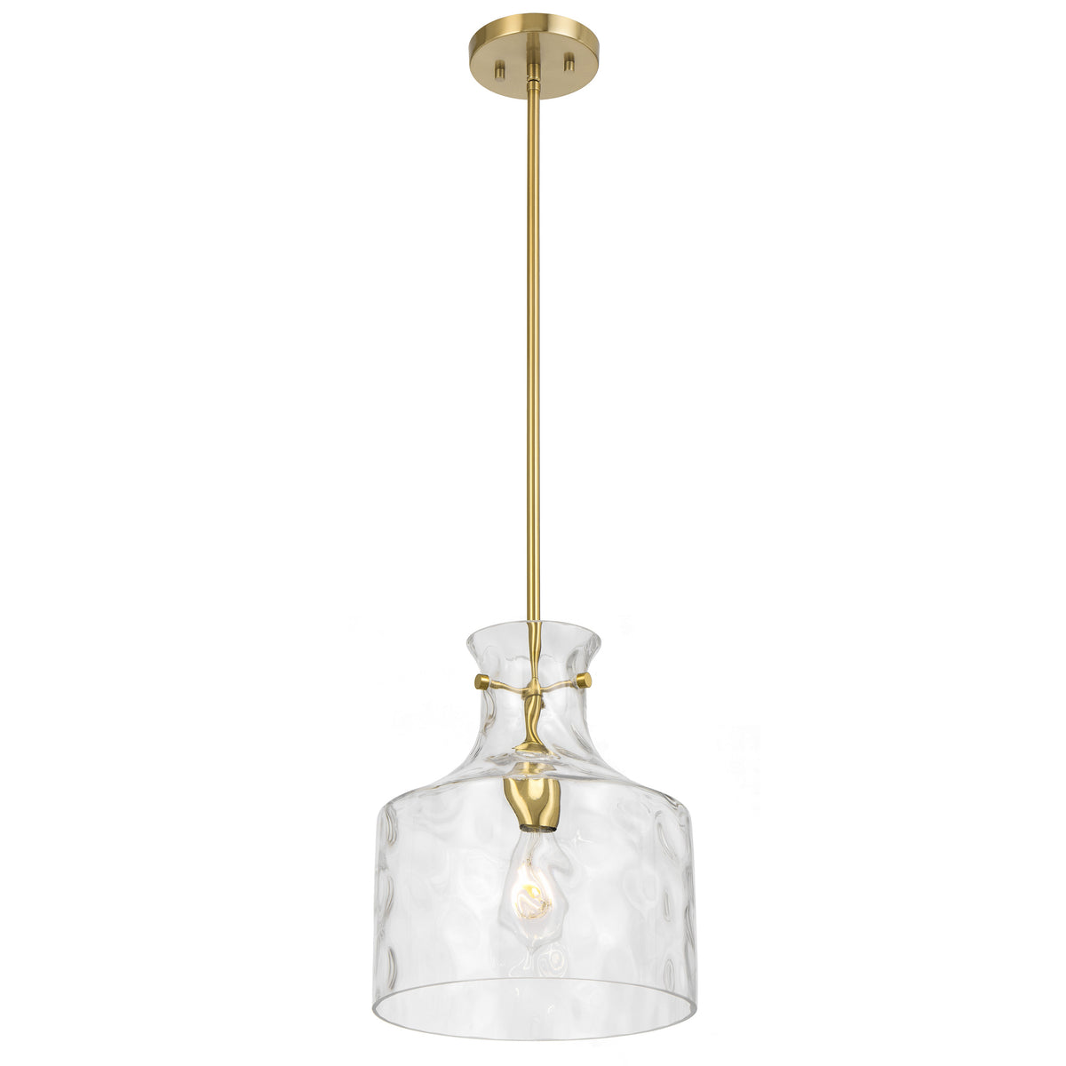 Altolux TFS 1LT PENDANT 25wE27max D:280 H:330 ROD 1.5m ANT GOLD / CLEAR WATER STREAK